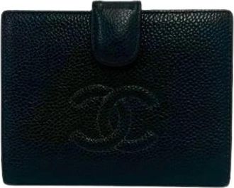 Chanel Pre-owned Coco Mark Leder Portemonnee - Dames - Vintage Accessoires - Zwart - ONE Size - Leer - Vintage