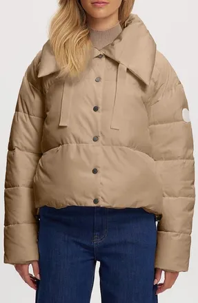 Noize Crop Puffer Jacket in Desert at Nordstrom, Size X-Large
