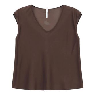 Imperial Top senza maniche con scollo a V - - Blouses & Shirts - Donna - Marrone - XS