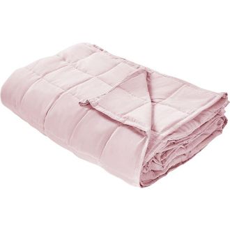 Beliani Beliani - Rectangular Weighted Blanket 8kg 17.64lb 135 x 200 cm Quilted Polyester Fabric Cover Glass Beads Filling Pink Nereid