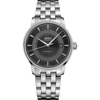 Mido Baroncelli Signature Automatic Bracelet Watch, 39mm in Silver at Nordstrom
