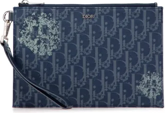 Dior Pre-owned Womens Oblique Floral Pattern Clutch - Dark Grey Textile - One Size