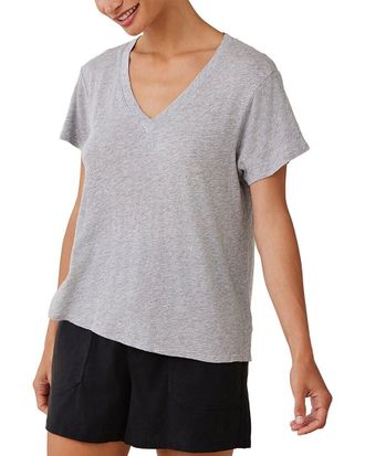 Bella Dahl Side Slit V-Neck T-Shirt