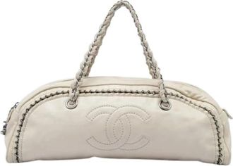 Chanel Pre-owned Vintage Leren Handtas - Dames - Vintage Handtas - Wit - ONE Size - Leer - Vintage
