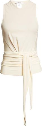 Christophe Lemaire Sleeveless Jersey Wrap Top in Cream at Nordstrom, Size X-Small