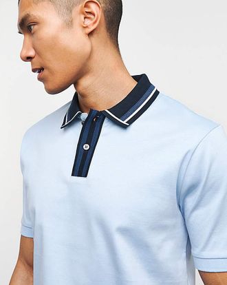 HUGO BOSS Contrast Knitted Collar Polo Shirt