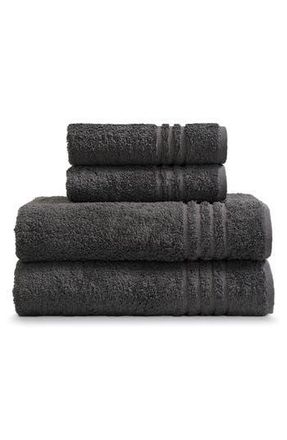Ella Jayne Home Solid Cotton 4-Piece Towel Set in Charcoal at Nordstrom Rack