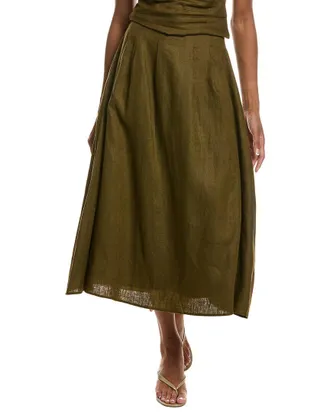 Seraphina Linen Midi Skirt