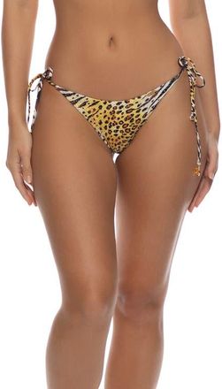 Luli Fama Tigressa Seamless Ruched Back Brazilian Tie Side Bottom in Mult-Brown at Nordstrom, Size Large