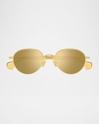 Bottega Veneta BV1396S Round Metal Sunglasses