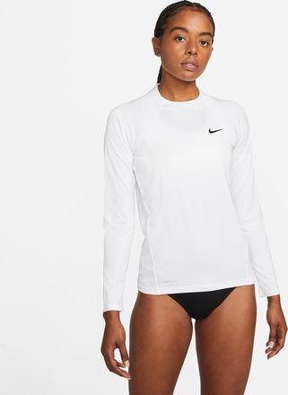 Nike Womens Essential Long-Sleeve Hydroguard Swim Shirt in White | CZ2372-100