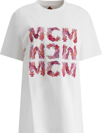 MCM Womens T-shirts - White Cotton - Size X-Small