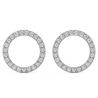 Pompeii3 1/4Ct Circle Diamond Earrings in White, Yellow, or Rose Gold Lab Grown
