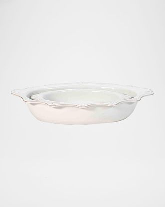 Juliska Berry & Thread Whitewash Oval 2-Piece Baking Set