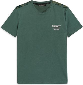 Freddy T-shirt con inserti camouflage e logo sul cuore