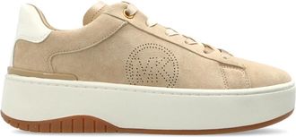 Michael Kors Schoenen, Dames, Beige, 39 EU, Leer, Dottie Platform Sneakers
