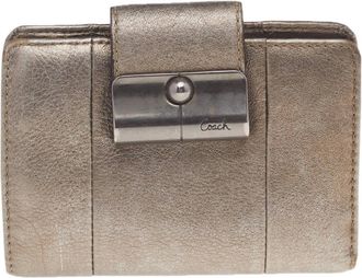 Coach Metallic Gold Leather Compact Wallet