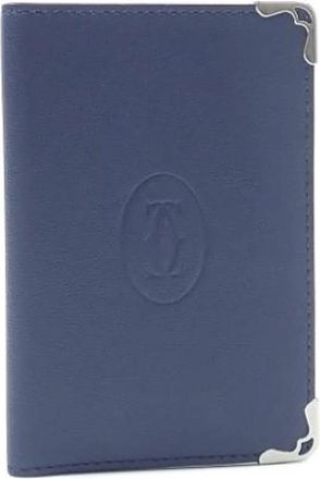 Cartier Pre-owned Card case - Heren - Vintage Accessoires - Blauw - ONE Size - Leer - Vintage