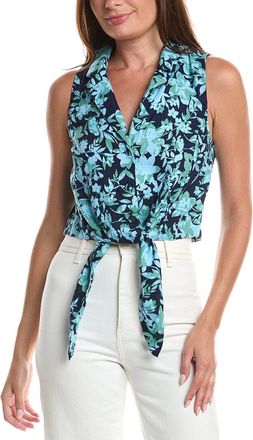CeCe by Cynthia Steffe Cece Tie Waist Lapel Linen-Blend Vest