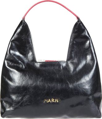 Marni Black Glossy Slouchy Mini Bag