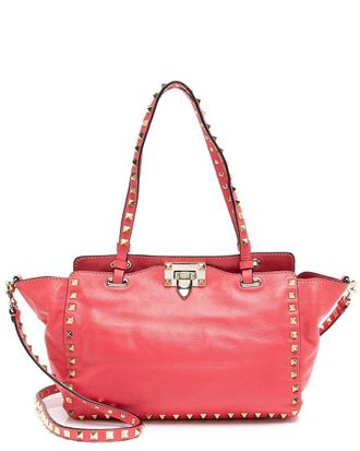 Valentino Pink Leather Rockstud Small Tote (Authentic Pre-Loved)