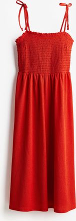 H&M Gesmoktes Kleid mit Bindetr&auml;gern - Orange