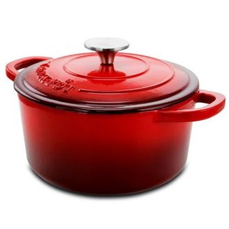 Crock-pot 3 Quart Enameled Cast Iron Casserole with Lid in Red at Nordstrom