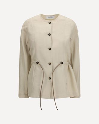 Max Mara Carezza Jacket in linen and silk blend Female 42