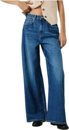 Pepe Jeans London Wijde Denim Broek - Dames - Loose Fit Jeans - Blauw - W26 L32 - Denim - Jeans