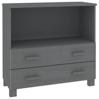 Berkfield Home Sideboard HAMAR Dark Grey 85x35x80 cm Solid Wood Pine | Size: 85 x 35 x 80 cm