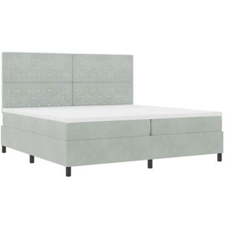 vidaXL Vidaxl - Cama Tipo Box Spring Gris Claro 200 X 200 Cm Terciopelo