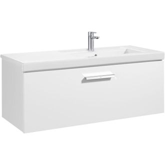 Roca Unik Mueble Con Un Caj&oacute;n + Lavabo Prisma - Roca Color: Blanco - Fresno - Medidas: 1100 X 460 X 450 Mm - Posici&oacute;n Del Lavabo: Derecha