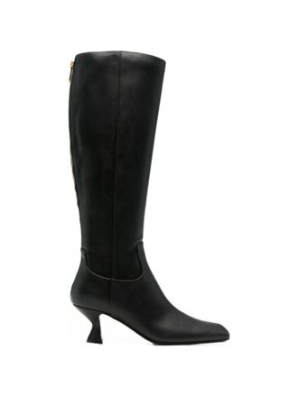 Sergio Rossi Black Leather Sculpt Boots