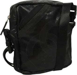 Chanel Pre-owned Cross Body Bags, female, Black, Size: ONE SIZE Pre-owned Vintage Coated Canvas Shoulder Bag