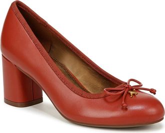 Naturalizer Womens Naturalizer Sienna Pump Tomato Leather Slip On Block Heel GAL1847
