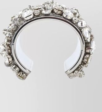 Dries Van Noten brass crystal embellished rigid cuff bracelet