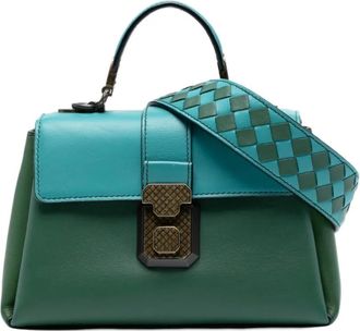 Bottega Veneta 2012-2025 Nappa Piazza mini-tas met handvat - Groen