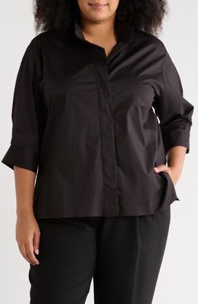 Elie Tahari Stand Up Collar Top in Black at Nordstrom Rack, Size 1 X