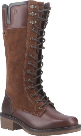 Hunter Skye Tall Boot Leather WoMens Brown Boots - Size UK 4