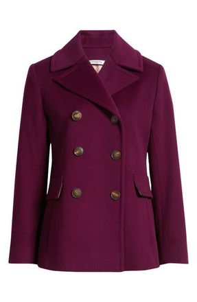 Fleurette Ali Wool Peacoat in Aubergine at Nordstrom, Size 12P