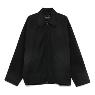 Balenciaga Black Cotton Zip-Up Jacket - male - Balenciaga - Light Jackets - Black - S - Jackets