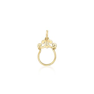 Ross-Simons Italian 14kt Yellow Gold Scrolled Charm Holder Pendant