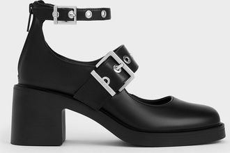 Charles & Keith Grommet-Strap Mary Jane Pumps