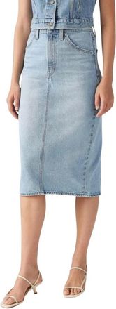 Levi's Rok met hoge taille en split aan de achterkant - Dames - Spijkerrokken - Blauw - W29 - Katoen - Rokken