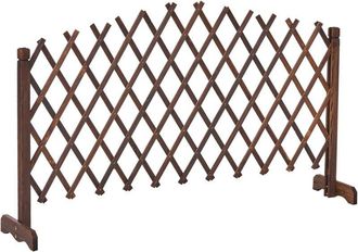 Beliani Celos&iacute;a De Jard&iacute;n Enrejado Extensible Y Plegable 152 X 90 Cm Madera De Abeto Marr&oacute;n Oscuro Pavarolo