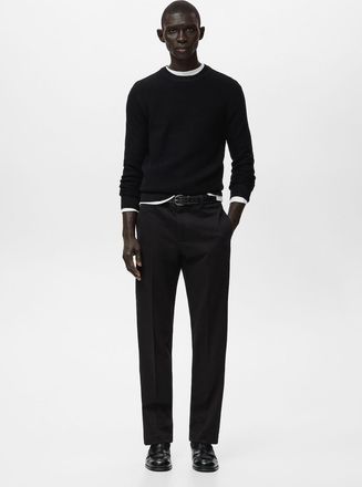 Mango Pantaloni cotone regular-fit nero - Uomo - 44 - MANGO MAN