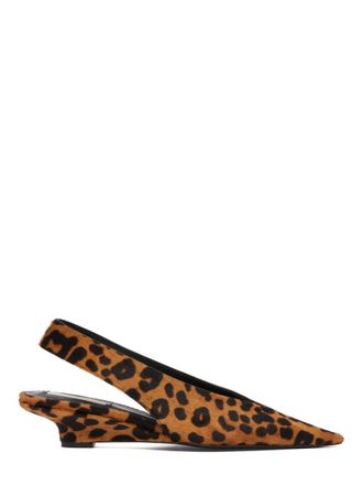 Toteme Leopard Print Wedge Calf Leather Pumps