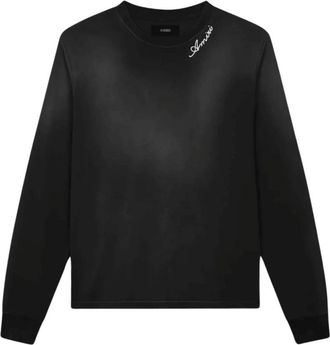 Amiri Script Logo Long Sleeve Tee - Heren - Longsleeves - Zwart - S - Katoen - Tops