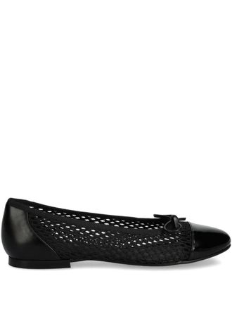 Billi Bi mesh-panels cap-toe ballet flats - Black