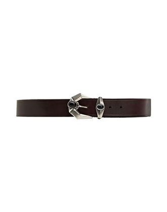 8 by YOOX METALLIC GEOMETRIC BUCKLE LEATHER BELT